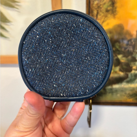 Aran Woollen Mills Blue Tweed Coin Purse 100% Wool Made in Ireland - Picture 5 of 7